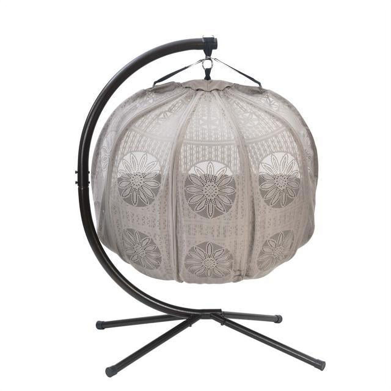 Flower House FHPC100-DCBLK Pumpkin Loveseat, Black/Sand Cover