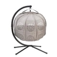 thumbnail image 3 of Flower House FHPC100-DCBLK Pumpkin Loveseat, Black/Sand Cover, 3 of 9