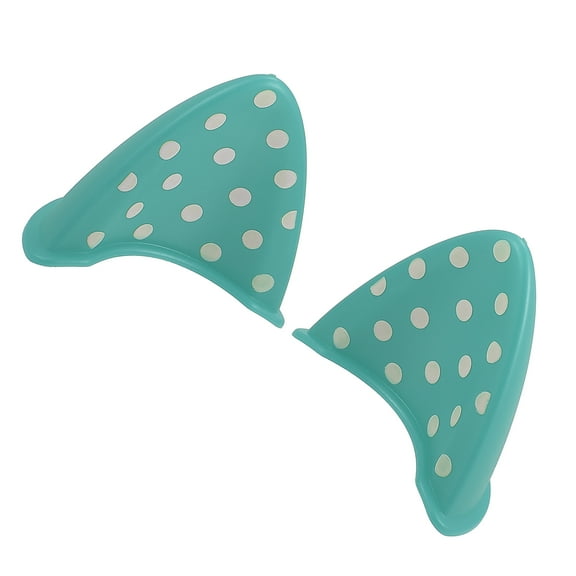 Unique Bargains 1 Pair Bicycle Motorcycle Self Adhesive TPU Cat Ears Shape for Helmet Decor Accessory Fluorescent Blue