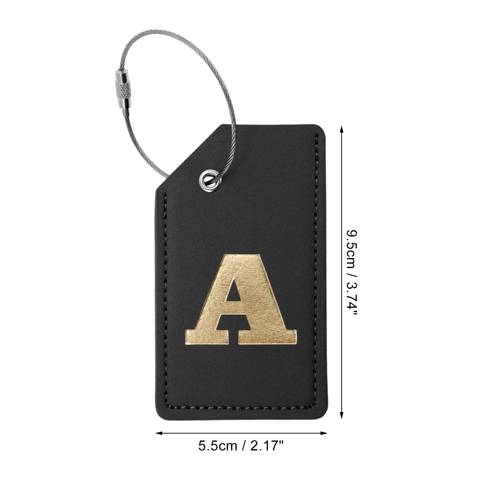 Unique Bargains 1 Pc Stylish Durable Luggage Tag for Travelling Black [Letter A]