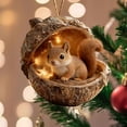 thumbnail image 6 of Xecvkr Forest Christmas Ornaments Mini Resin Hedgehog Cute Hanging Decor Lighted Festive Tree Accent Acorn Animal Variety Gift Idea 8cm 9 Pack, 6 of 7