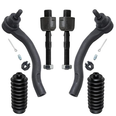 Detroit Axle - Front 6pc Tie Rods End Kit for 2008-2012 Honda Accord, 4 Outer & Inner Tie Rod Ends 2 Boots Suspension Kit 2009 2010 2011 Replacement