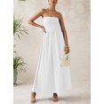 thumbnail image 3 of Vestido largo PRETTYGARDEN para mujer 2025, elegante, sin tirantes, blanco, 3 of 7
