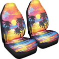 thumbnail image 3 of XYZCANDO Anti-Slip Automotive Seat Protector Cover SUV Truck Sedan, Elastic Soft Car Seat Covers 2pc Polyester Tropical Sunset View, 3 of 10