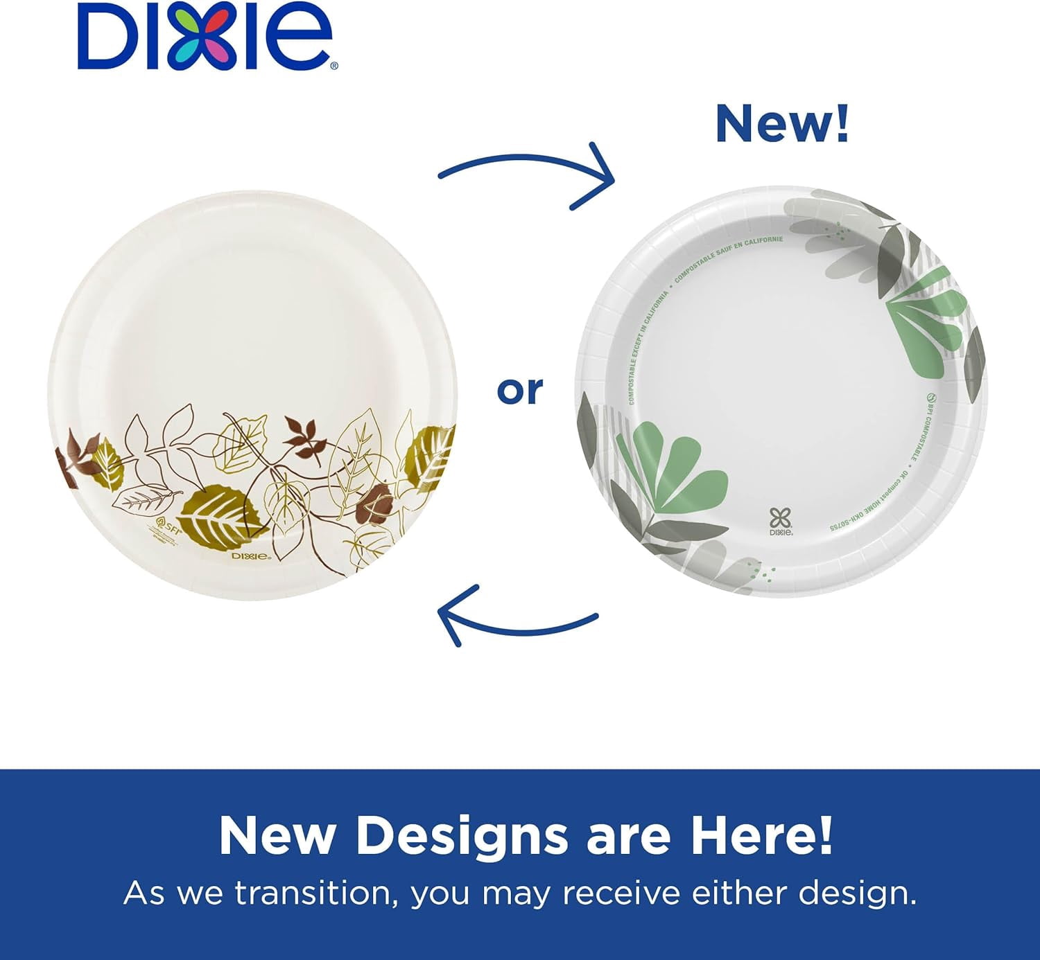8.5" Medium-Weight Paper Plates by GP PRO (), Pathways, UX9WS, 500 Count (125 Plates Per Pack, 4 Packs Per Case)