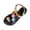 A-Black56, variant on Women's Toe Loop Sandals Flat Colorful Floral Decoration Sandal Ankle Strap Bohemian Beach Shoes