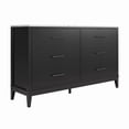 thumbnail image 5 of Ameriwood Home Amberleigh Wide 6 Drawer Dresser, Black w/ White Faux Marble Top, 5 of 12