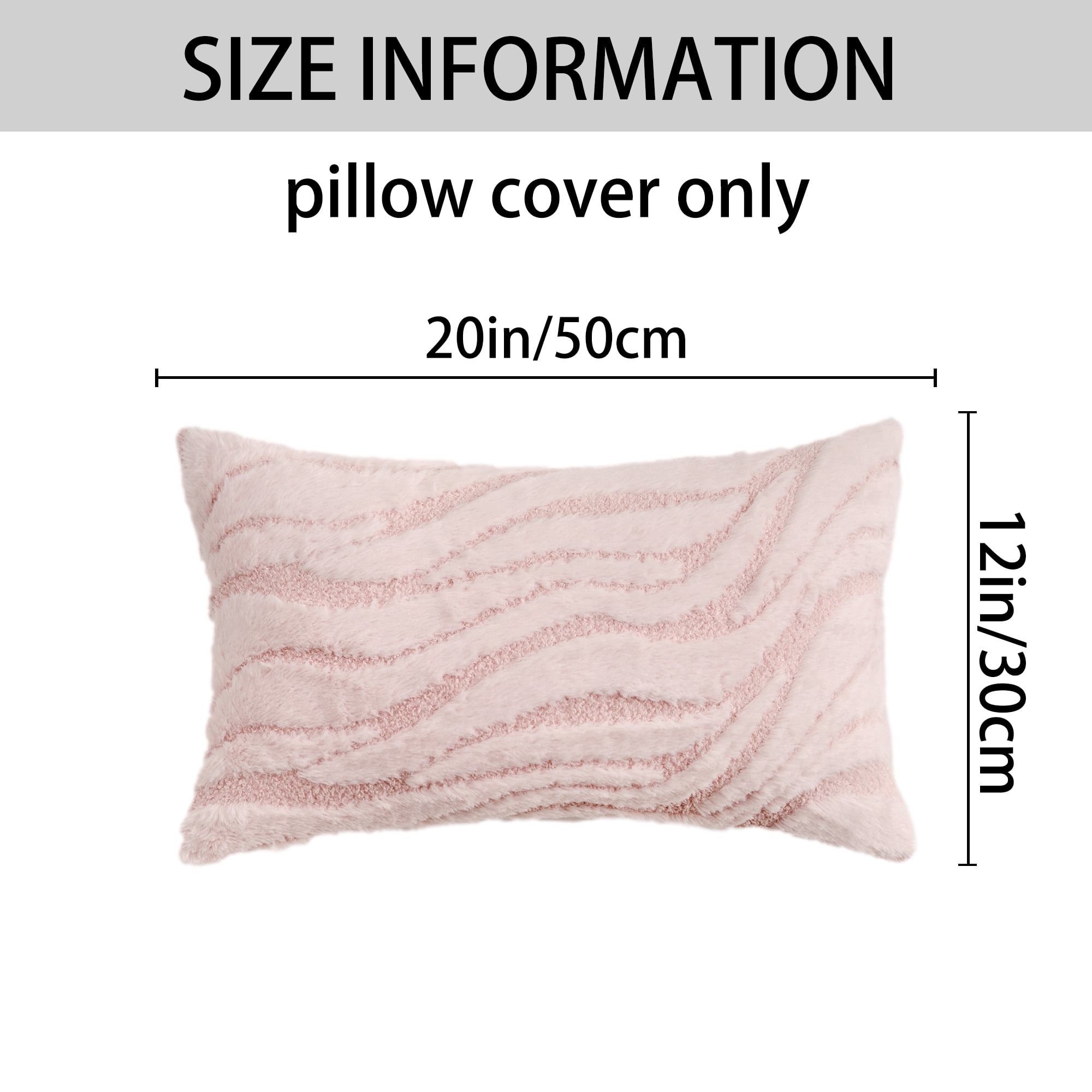 Unique Bargains 2 Pcs Farmhouse Plush Cushion Case Pillow Covers Pink 12" x 20"