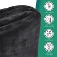 thumbnail image 7 of Soft Cozy Plush 60”L x 50”W Lightweight Reversible Microfiber Sherpa Throw Blanket for Adults, Kids, Pets, Beds, Couches and Loveseats in Midnight Black, 7 of 7