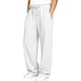 thumbnail image 4 of PMVFHDE Girls Casual Pants Elastic Waist Straight Leg Joggers Comfortable Playwear Trousers For Toddler Kids Daily Outdoor Spring Autumn Winter White,13-14 Years, 4 of 5