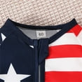 thumbnail image 4 of KAOOCXU Toddler Boys Girl Lovely Bodysuit Long Sleeved Flag Printed Independence Day Zipper Crawlsuit Romper Suitable Casual Formal Occasions, 4 of 8