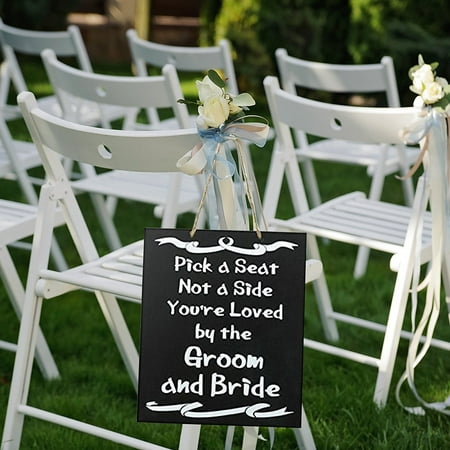 JennyGems Wood Wedding Sign Pick A Seat Not A Side Youre Loved By The Groom and Bride
