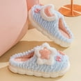 thumbnail image 6 of Xfvqtps Womens Furry Slippers Fluffy Plush Bow Rabbit Moon and Stars Cute Girlish Princess Thick Bottom Memory Foam Comfortable Non-Slip Warm Winter Home Slippers Blue, 6 of 7