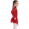 thumbnail image 5 of Zaldita Kids Girls Mesh Splice Long Sleeve Sequins Gymnastics Ballet Dance Dress Ice Skating Dress Dancewear Red 12, 5 of 7