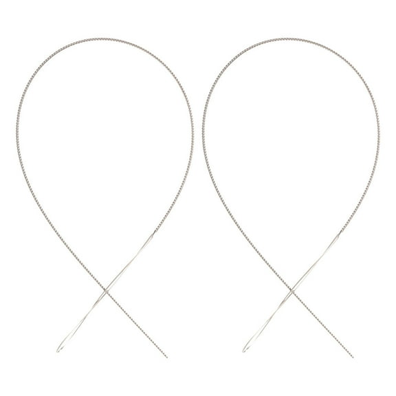 LABELEPH 2Pcs Silver Big Eye Beading Needles for Jewelry Making Iron Twisted Design Diy Enthusiasts Crafting Projects