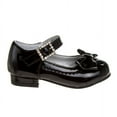 thumbnail image 2 of Mary Jane Dress Shoe Pumps for Girls, Low Heel Hook Loop Buckle, Black Patent (Size 7 Toddler), 2 of 7