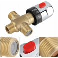 thumbnail image 4 of 3 Way Thermostatic Mixing Valve Solid Brass Thermostatic Mixing Valve Shower System Water Heater Temperature Control Valve Type 3, 4 of 4