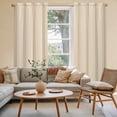 thumbnail image 3 of Brown Stripe Kitchen Curtains, Modern Farmhouse Texture Geometric Light Filtering Window Curtain Panels, 2Pcs Rod Pocket Window Treatments Set for Living Room Bathroom Bedroom 52x72 Inches, 3 of 9