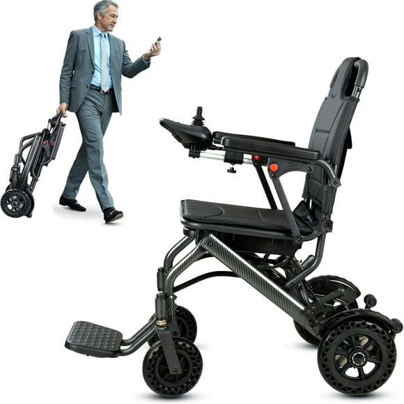 Sillas de ruedas eléctricas NVORJO para adultos, ligeras y plegables, peso de solo 16 kg, compactas y motorizadas, inteligentes, portátiles, para personas mayores, 259 Wh.