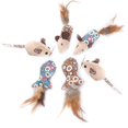 thumbnail image 1 of Cat Catnip Toy Funny: 6PCS Mouse Fish Fake Feather Cat Chew Toy Kitten Play Toy, 1 of 8
