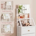 thumbnail image 6 of HIGDBFE 4-Drawer Dresser with Adjustable Mirror, Tall Fabric Vanity Chest for Bedroom, Hallway and Small Spaces, White, 6 of 11