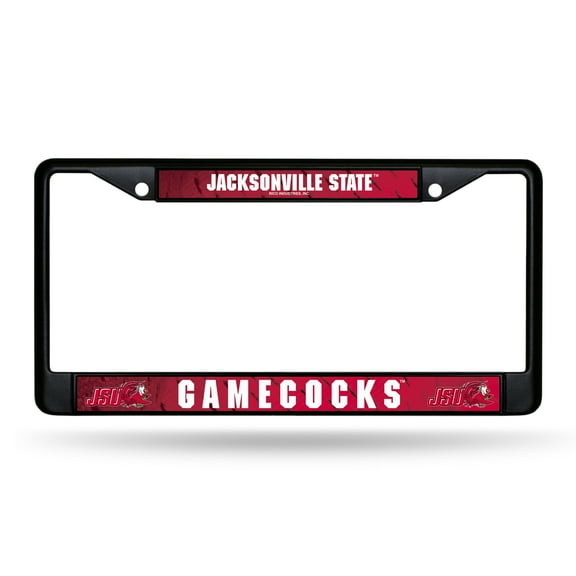 Jacksonville State NCAA Gamecocks Metal License Plate Frame - Standard 12 x 6 in - Black