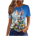 thumbnail image 5 of Mifsaly Womens Easter Shirts Short Sleeve Colorful Easter Eggs Print T-Shirts Playful Holiday Loose Casual Tee L, 5 of 5