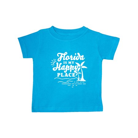 

Inktastic Florida is My Happy Place with Palm Trees Gift Baby Boy or Baby Girl T-Shirt