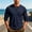 #318-Navy, variant on Men Fashion Casual Solid Crew Neck Button Placket Long Sleeve Henley Shirt Top White S Gift