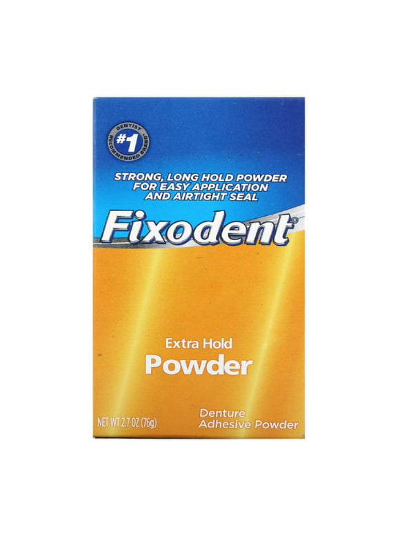 Fixodent Denture Adhesive Extra Hold Powder and Airtight Seal, 2.7 oz