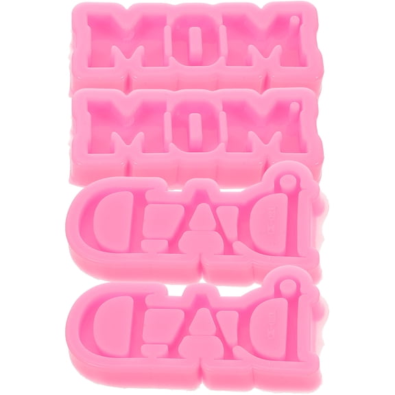 Worgeous 4Pcs Silicone Chocolate Mold DIY for Mother's Day and Father's Day Baking Cookie