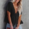 thumbnail image 2 of Top con cuello en V para mujer,Top de manga corta para mujer Top de manga corta para mujer Camisa de manga corta para mujer optimizada para la excelencia, 2 of 6