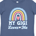 thumbnail image 4 of Inktastic My Gigi Loves Me Retro Rainbow Girls Toddler T-Shirt, 4 of 5