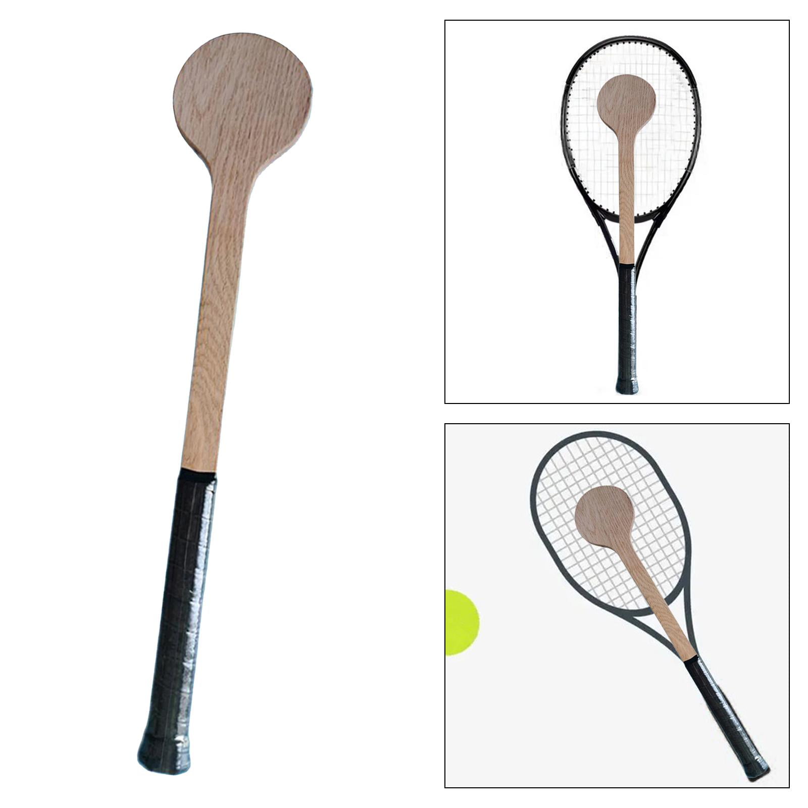 harayaa 2X Tennis Racket Sweet Spot Practice Tennis Pointer Wooden Tennis Spoon Trainer