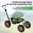 thumbnail image 3 of BeesClover Siège de Jardin avec Roues, Tabouret de Jardinage Roulant avec Siège Pivotant à 360° Réglable, Plateau à Outils et Panier de Rangement, 3 of 7