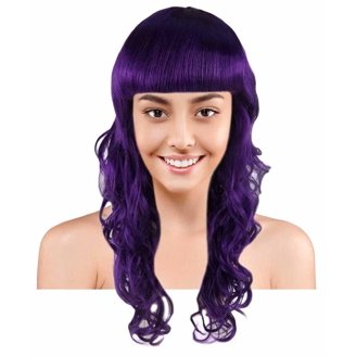 Womens 30 Inch Long Black & White Streak Witch Vampire  display picture 3