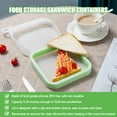 thumbnail image 4 of 3 recipientes para sándwiches, almacenamiento de sándwiches de silicona para loncheras, sin BPA, a prueba de fugas, soporte para sándwiches reutilizable para frutas, 4 of 5