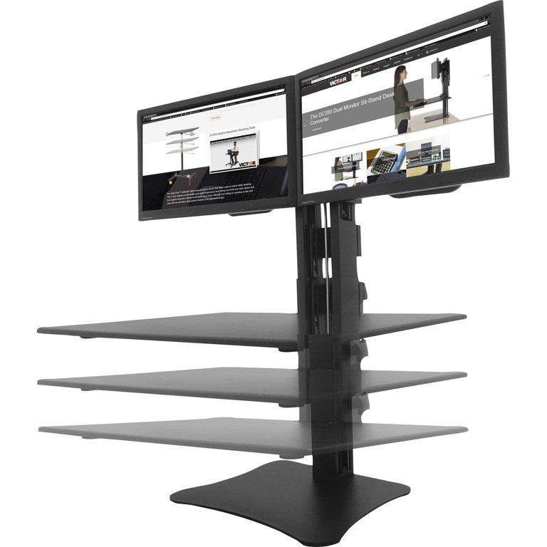 Victor Technology DC350 High Rise Dual Monitor Sit-Stand Desk