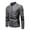 Gray, variant on IROINNID Men's Faux Leather Long Sleeve Solid Color Leisure Plus Fleece Jacket, Motorcycle Jacket, Warm Jacket