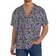 thumbnail image 1 of Fotbe Purple Butterflies Camisa Estampada de Manga Corta para Hombre, Casual de Verano, Estilo Playero, Sin Arrugas-Medium, 1 of 5