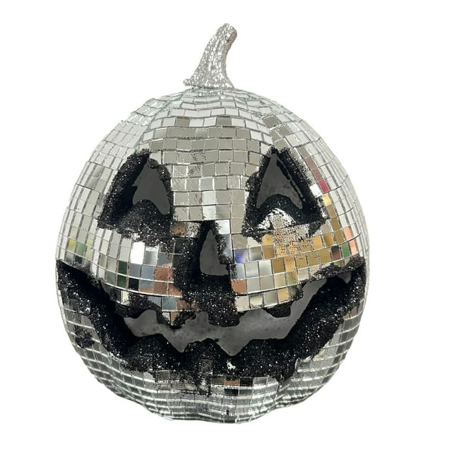 HUASHENG Halloween Pumpkin Decor Pumpkin Table Decoration Silver Glitter Sign Halloween Tray Decor Table Centerpiece For Home