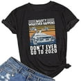 thumbnail image 1 of Women Cat Letter Printing Short Sleeve Shirt Casual Tops Blouse, 1 of 3