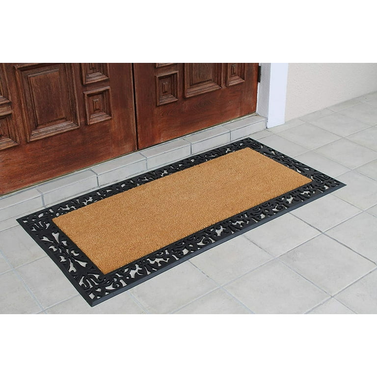 Tronssien Half Round Door Welcome Mats, Washable Front Outdoor Rug for Home  Entrance, Non-Slip Heavy Duty Rubber Mats (31x20 Brown)