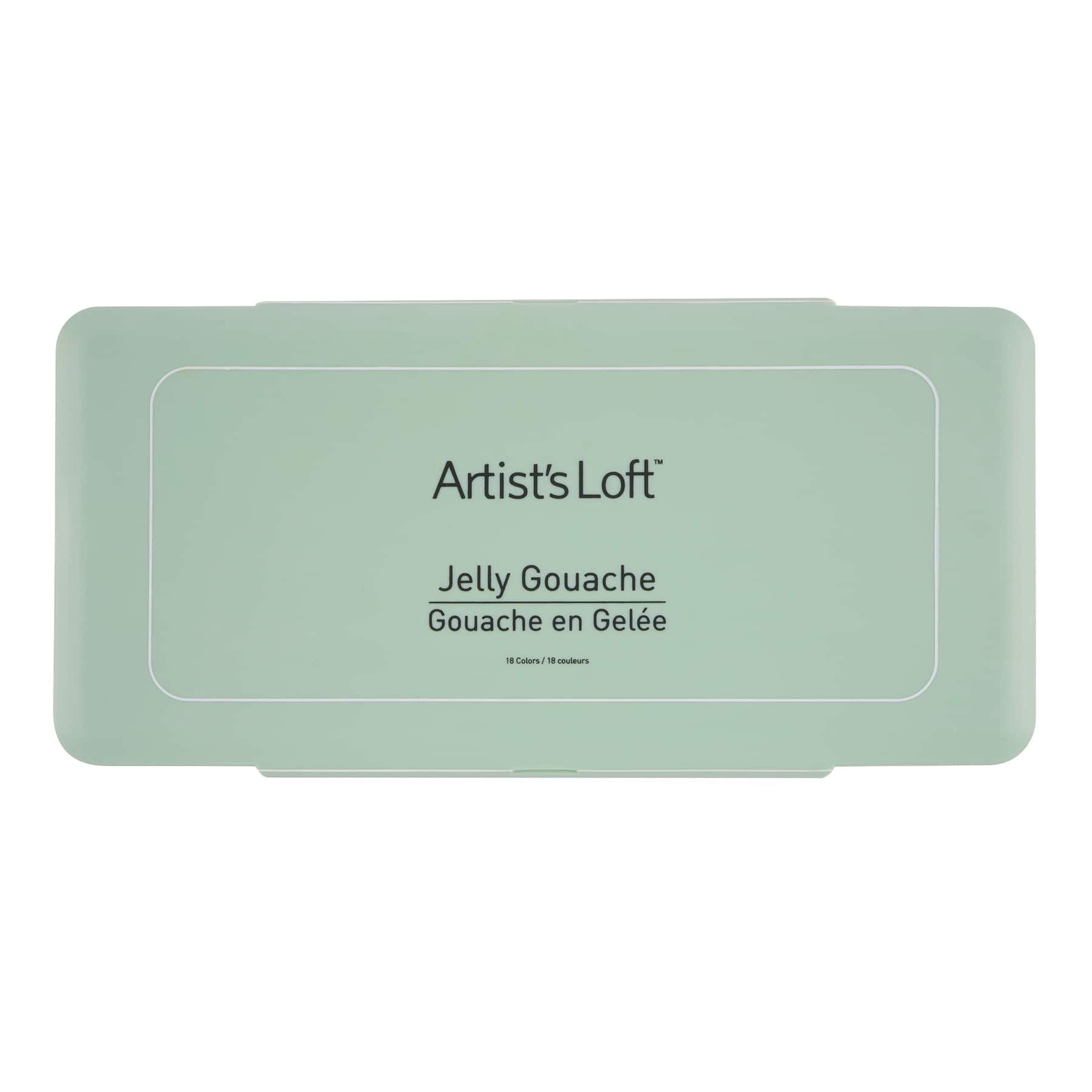 Artist's Loft Jelly Gouache Paint Set - 18 Assorted Colors per Set with Palette and Case, Vibrant, Blendable Paints for Artists & Crafters, 6 Pack