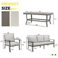 thumbnail image 6 of 7 Piece Aluminum Patio Furniture Set, 3-Seat Sofa with Outdoor Loveseat, Outdoor Sectional Sofa with Ottomans and Coffee Table, Garden Conversation Set with Armchairs for Lawn Deck, 6 of 7