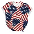thumbnail image 4 of Fiudx Camisas de Mujer Moda Mujer Causal Día de La Independencia Cuello Redondo Impresión Blusa Manga Corta Camiseta Verano Tops, 4 of 6