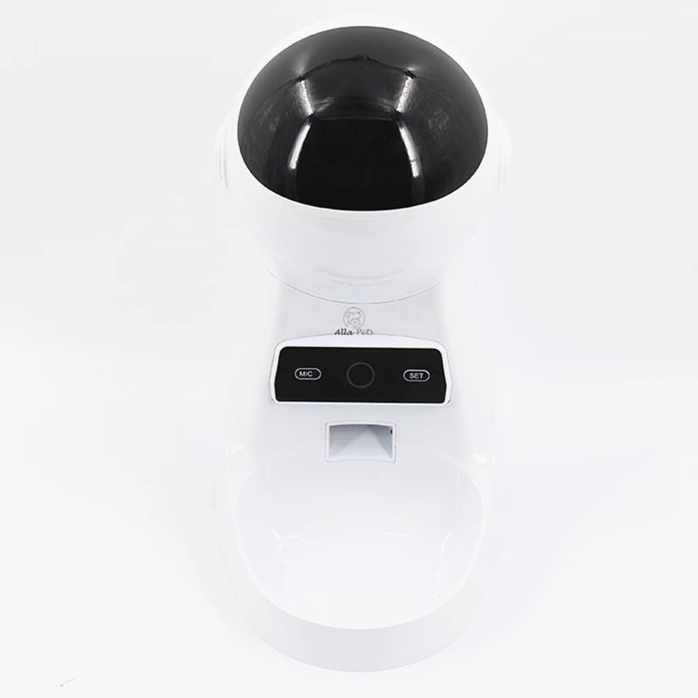 Alla Pets Dogs and Cats Feeder, Smart Automatic Pet Feeder Food Bowl Tank, Auto Pet Dry Food Dispenser 1~39 Portions Meal for Small and Large Pets (White)