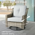 thumbnail image 4 of Ovios 6 Pieces Patio Furniture Set with Swivel Rocking Chair All-Weather Wicker Outdoor Conversation Sectional Set with Solar Lamps Coffee Table, 4 of 12