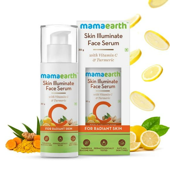 Mamaearth Skin Illuminate Vitamin C Face Serum For Glowing & Radiant Skin With High Potency Vitamin C & Turmeric, 30g