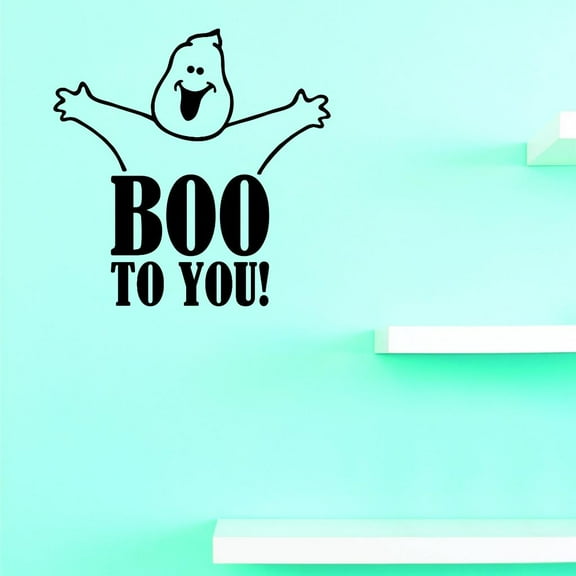 Custom Decals Boo To You! Wall Art Size: 16 X 16 Inches Color: Black